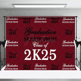 Aperturee - Aperturee Retro Dark Red Step And Repeat Graduation Backdrop